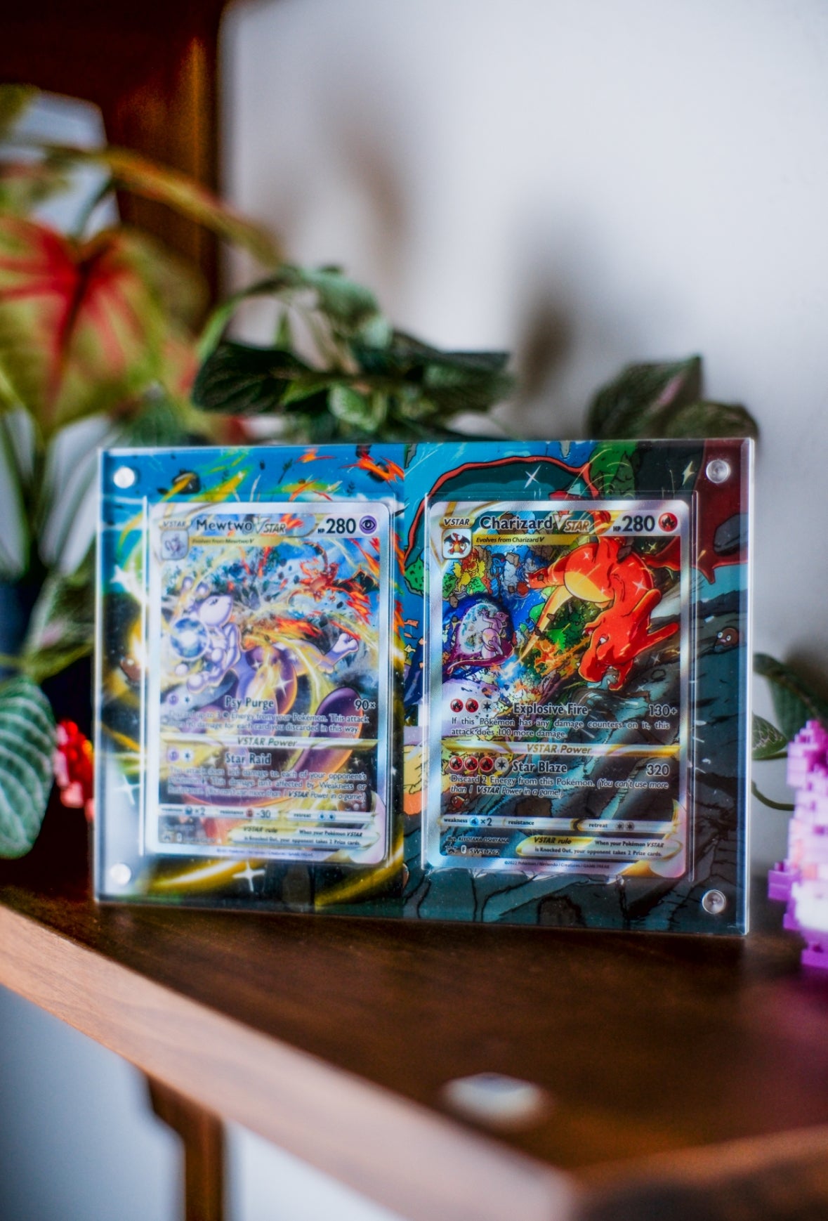 Mewtwo vs Charizard VSTAR | Card Display Case Extended Art for Pokemon Card