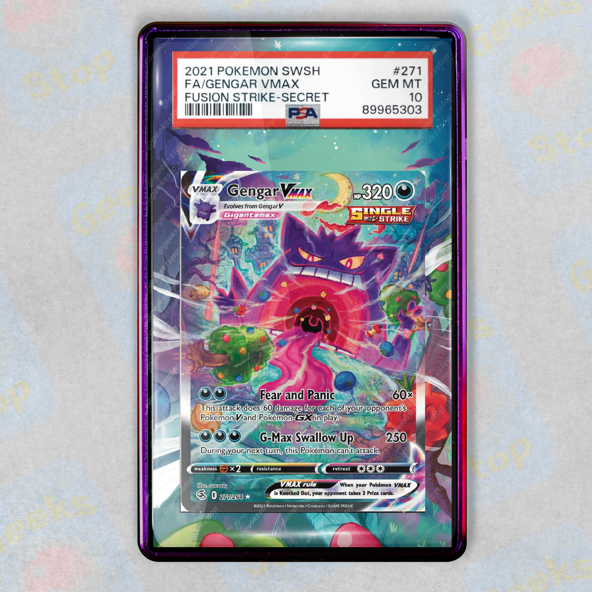 Gengar VMAX Alt Art | PSA CGC Beckett Display Case Extended Art for Pokemon Card