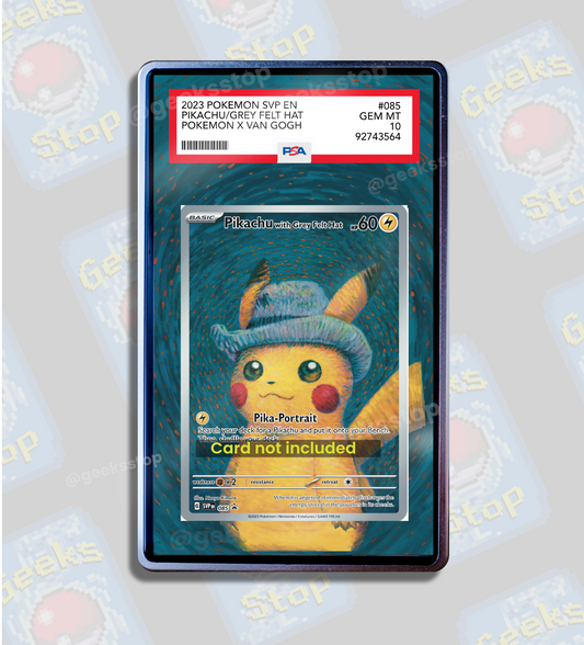 Pikachu with Grey Felt Hat PSA BGS | Display Case Extended Art for Pokemon Slab