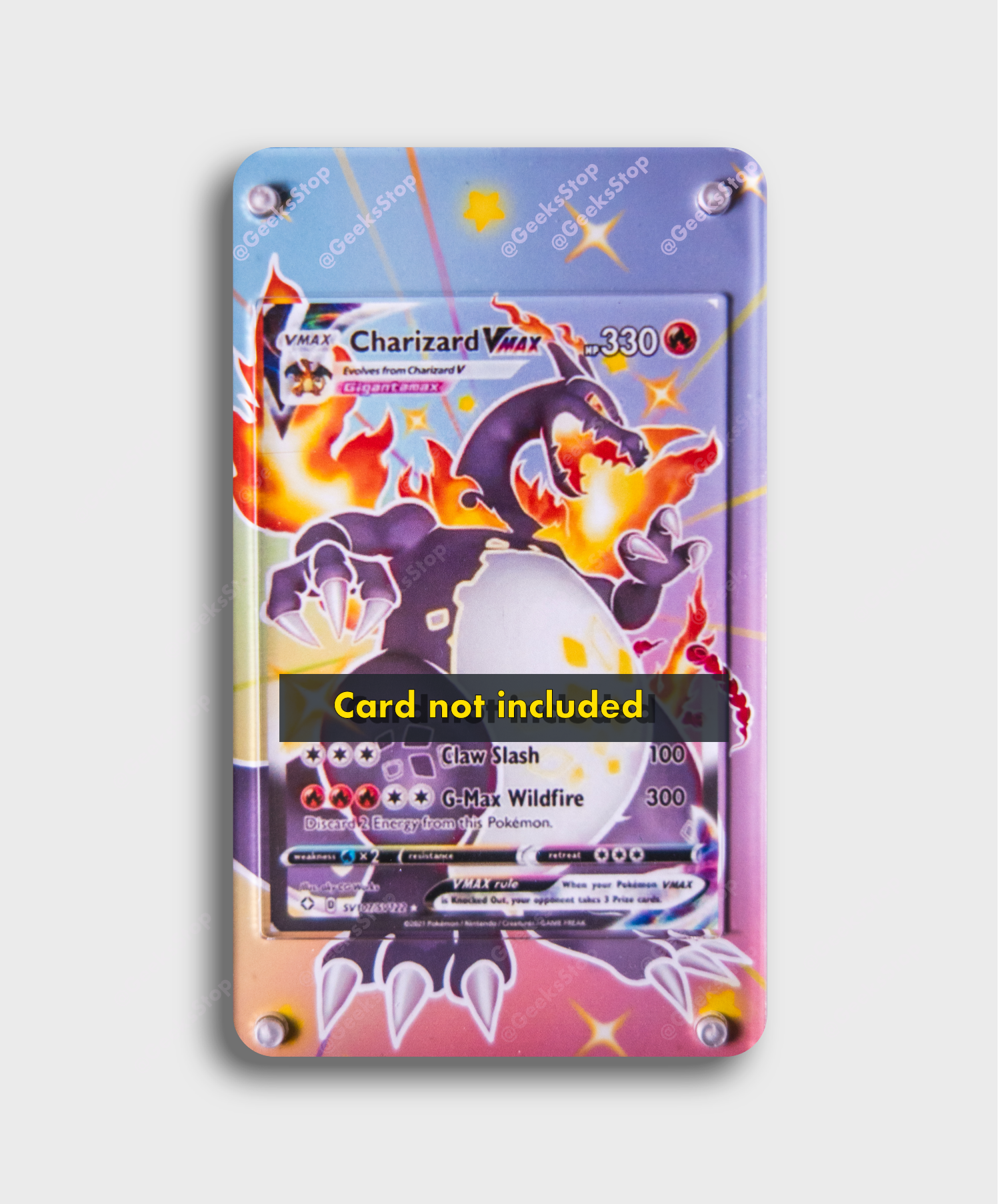 Shiny Charizard VMAX | Card Display Case Extended Art for Pokemon Card