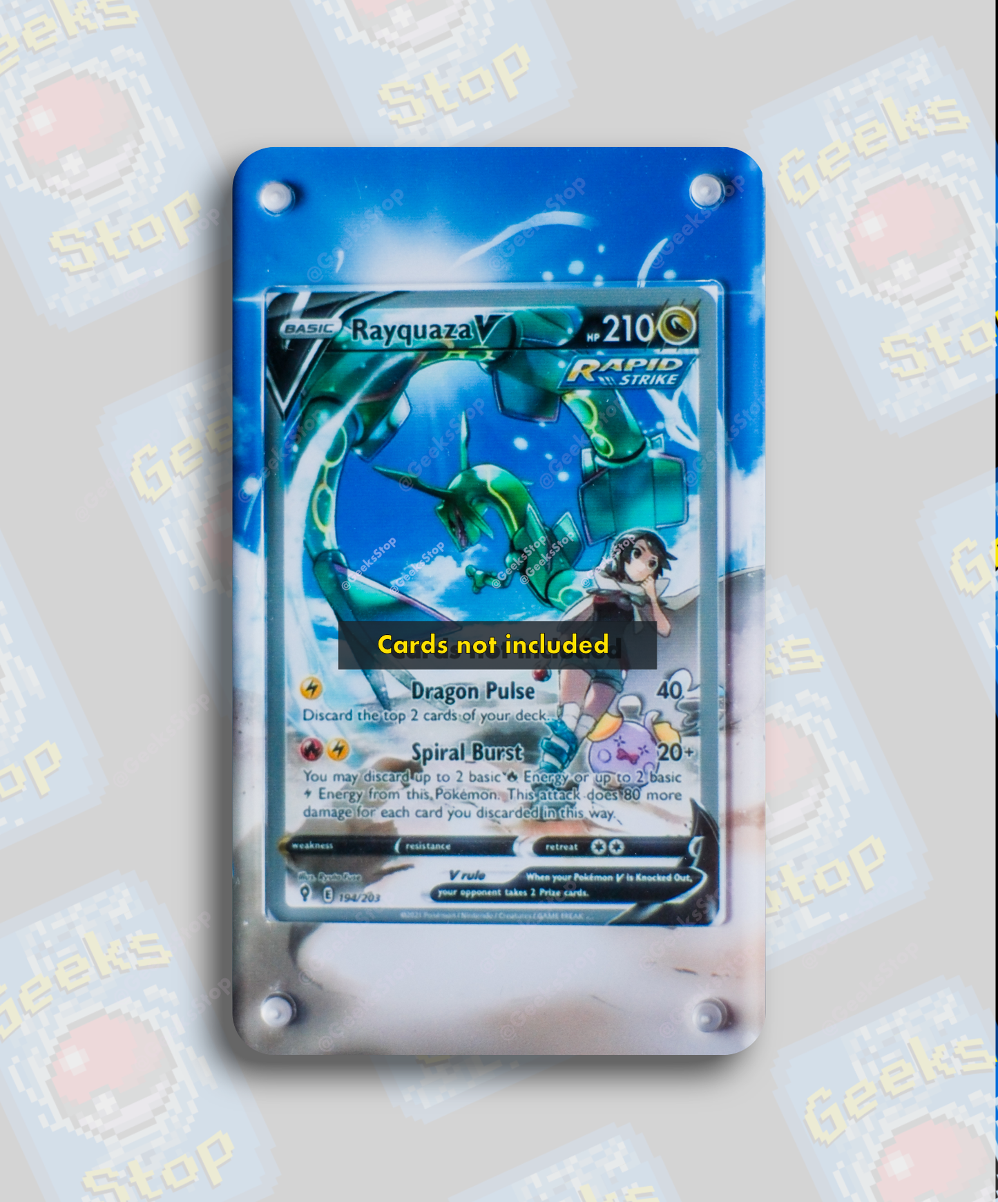 Rayquaza V Alternate Art | Card Display Case Extended Art for Pokemon Card