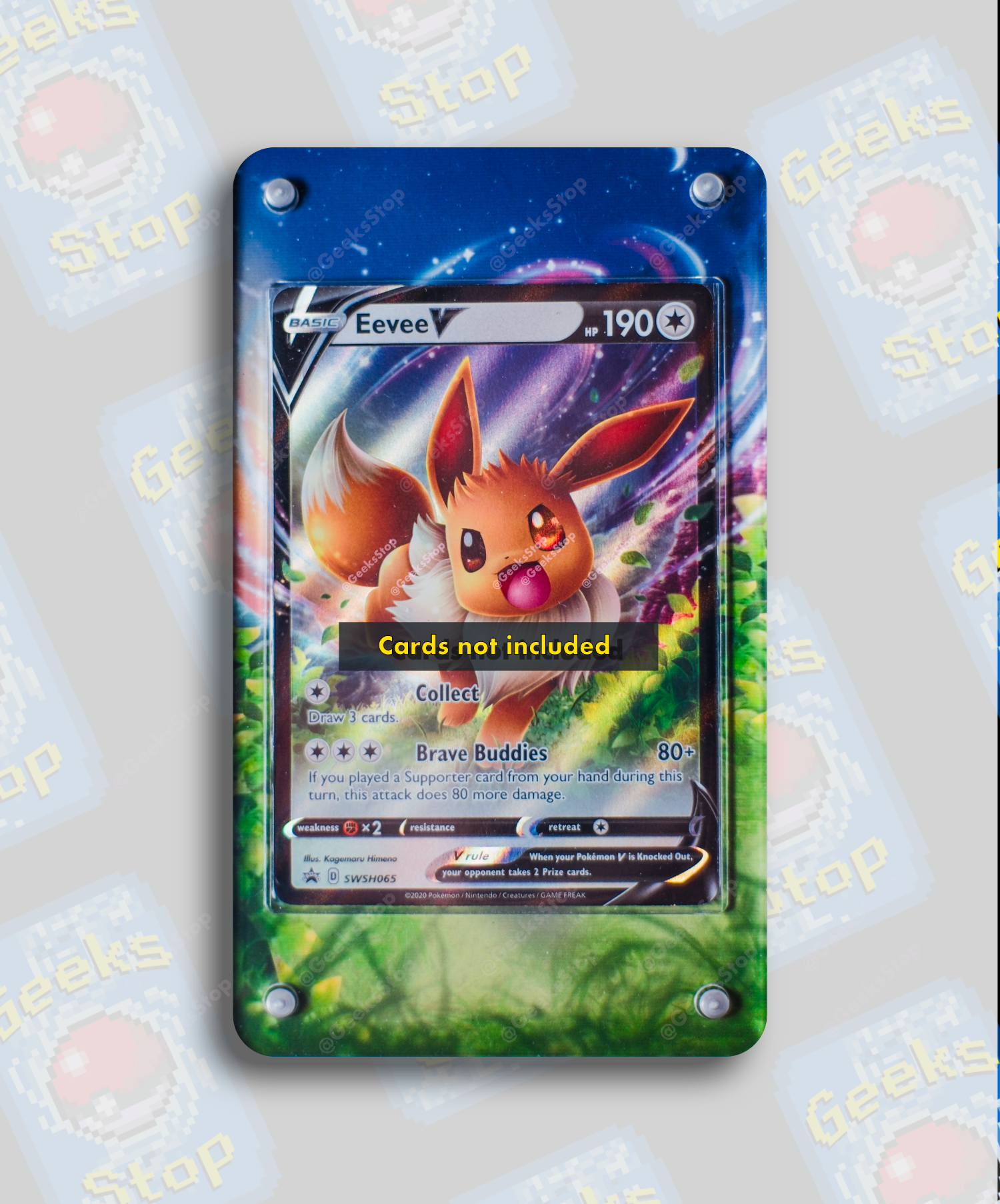 eevee v pokemon card Promo Color:Eevee Evolutions Box Set mcdonald Weakness Fighting ×2 Retreat Jacob Wilson 2025 Topps