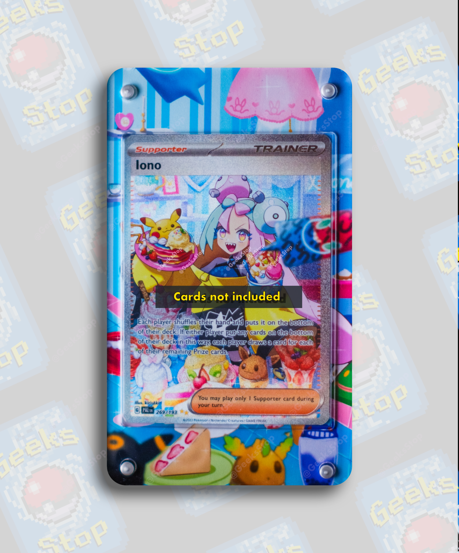 Iono SIR 269/193 | Card Display Case Extended Art for Pokemon Card GeeksStop Iono SIR 269/193 | Card Display Case Extended Art for Pokemon Card GeeksStop