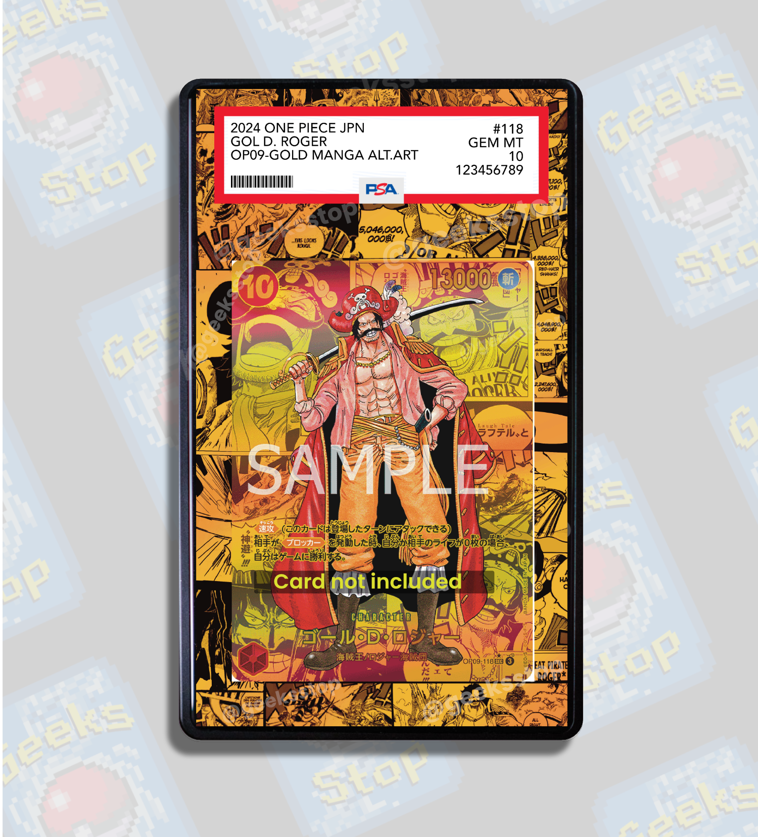 Gol D Roger Manga | PSA CGC Beckett Extended Art Display Case for One Piece Card