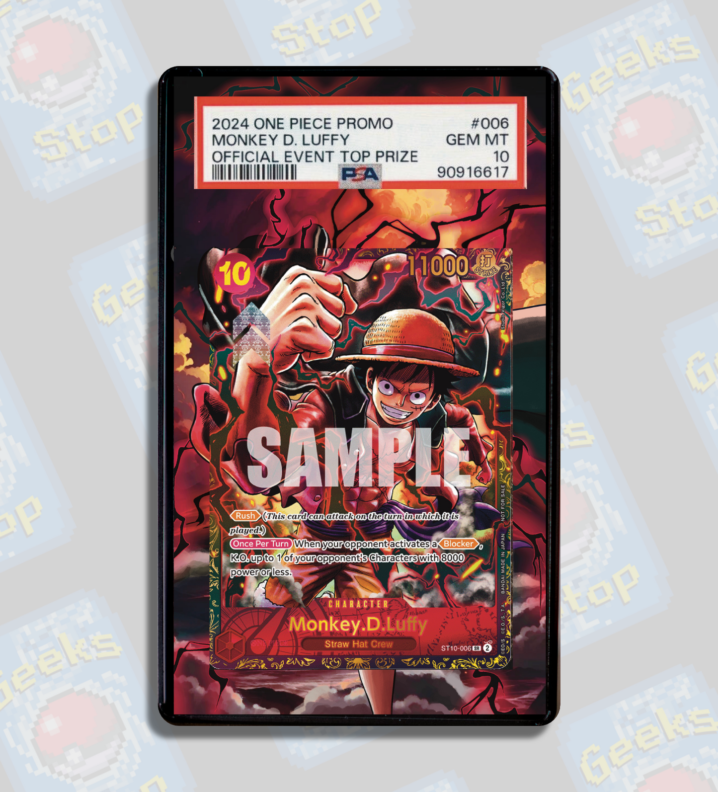 Luffy Regional Top Championship Prize PSA CGC Beckett | Extended Art Display Case for One Piece Card