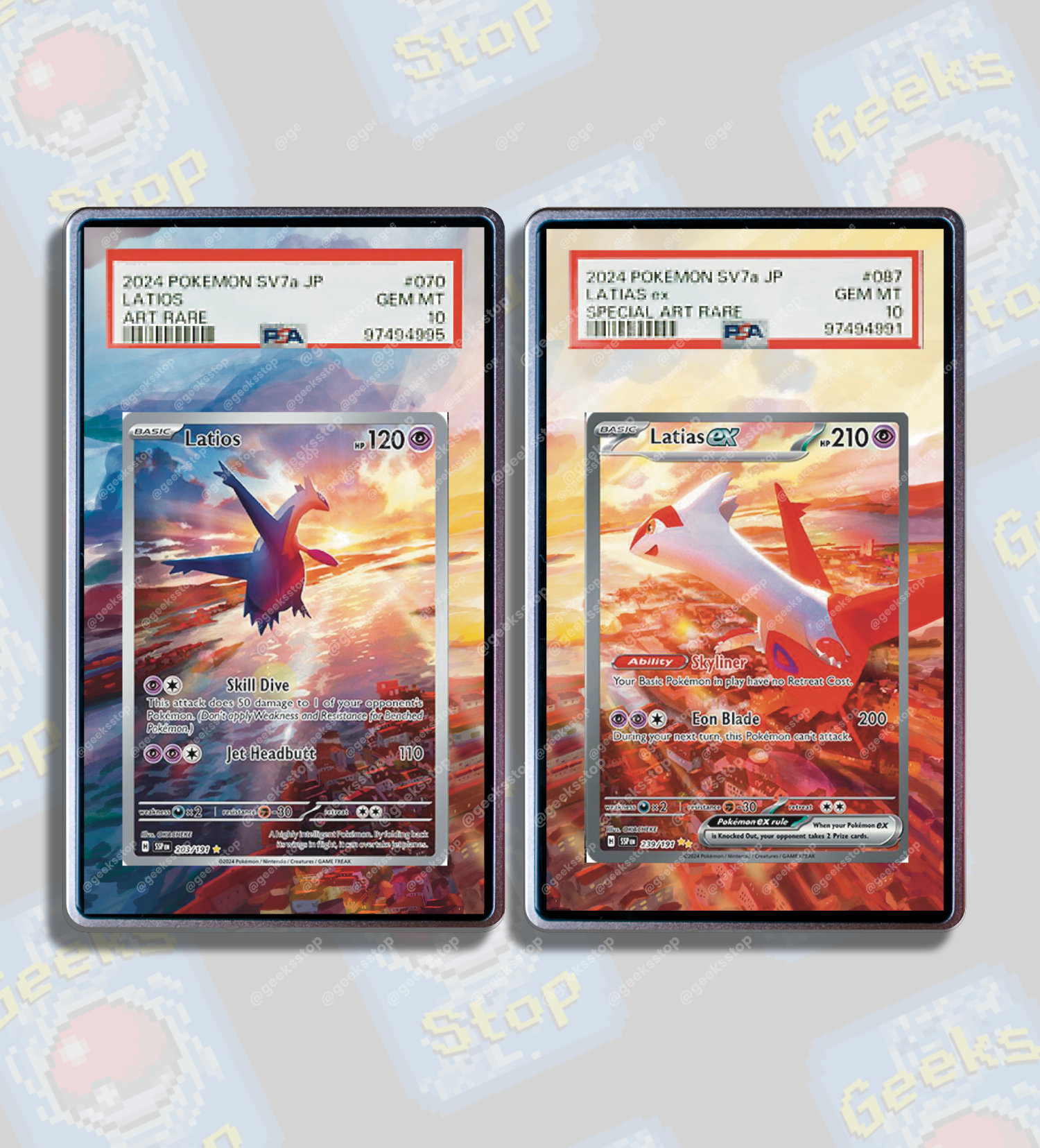 Latios Latias ex SAR PSA Beckett CGC | Extended Art Display Case for Pokemon Card