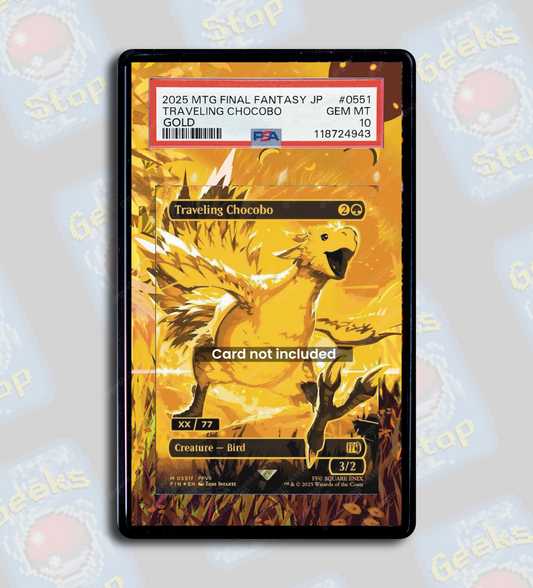 Traveling Chocobo (Gold) PSA TAG Beckett | Extended Art Display Case for Graded MTG