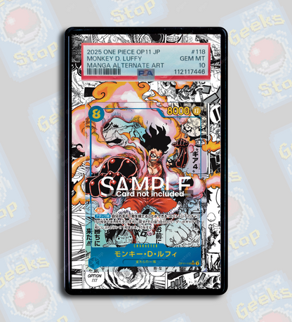 Luffy OP11 Gear 4 Manga PSA TAG Beckett | Extended Art Display Case fo GeeksStop Luffy OP11 Gear 4 Manga PSA TAG Beckett | Extended Art Display Case fo GeeksStop