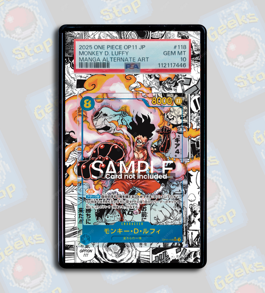 Luffy OP11 Gear 4 Manga PSA TAG Beckett | Extended Art Display Case for One Piece Card