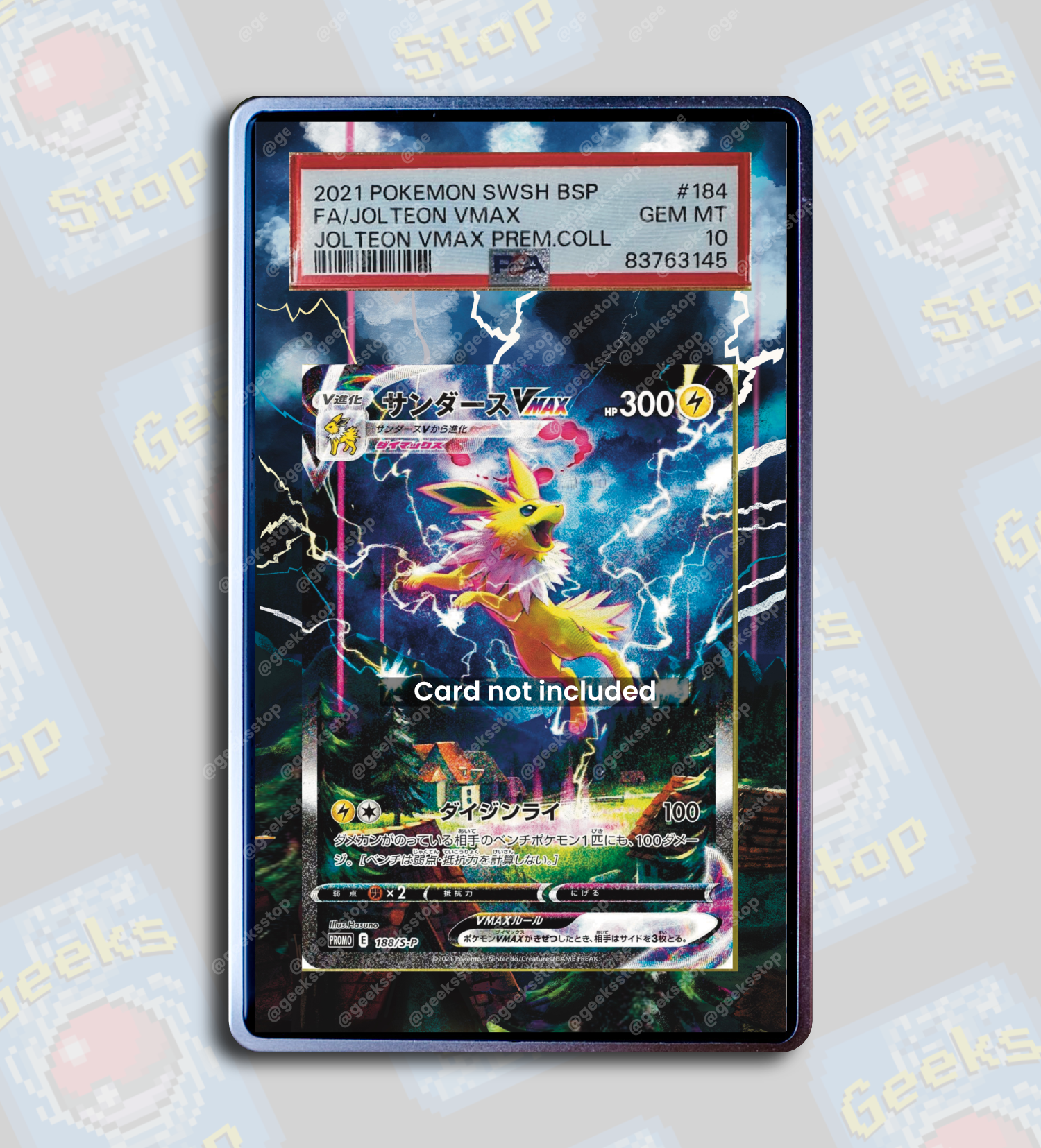 Jolteon VMAX Promo PSA TAG Beckett | Extended Art Display Case for Pokémon TCG