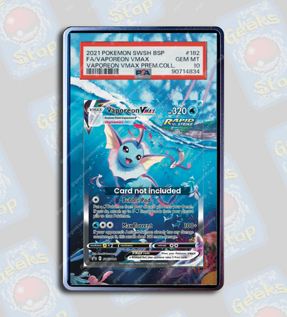 Vaporeon VMAX Promo PSA TAG Beckett | Extended Art Display Case for Pokémon TCG