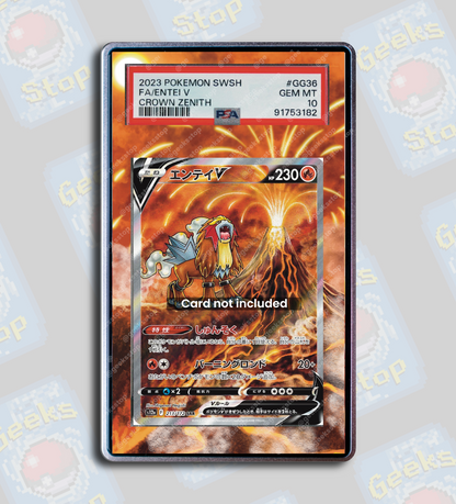 Entei V PSA TAG Beckett | Extended Art Display for Pokemon Card
