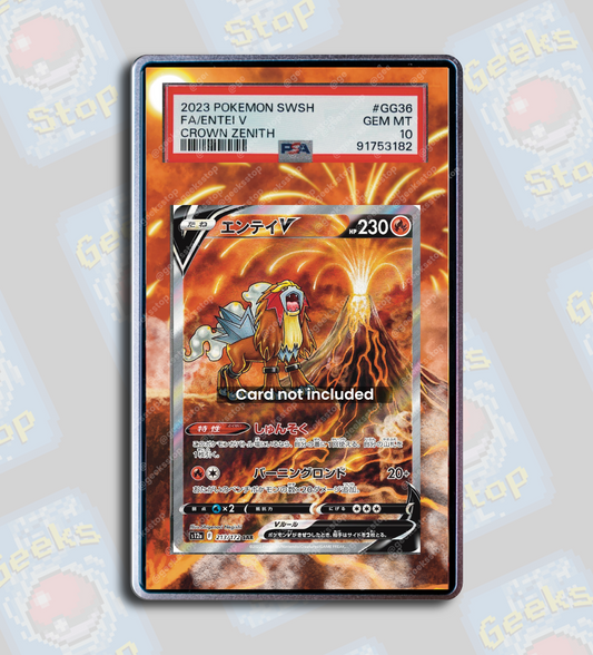 Entei V PSA TAG Beckett | Extended Art Display for Pokemon Card
