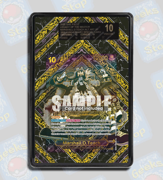 Marshall D. Teach SP Gold PSA TAG Beckett | Extended Art Display Case for Graded One Piece Card