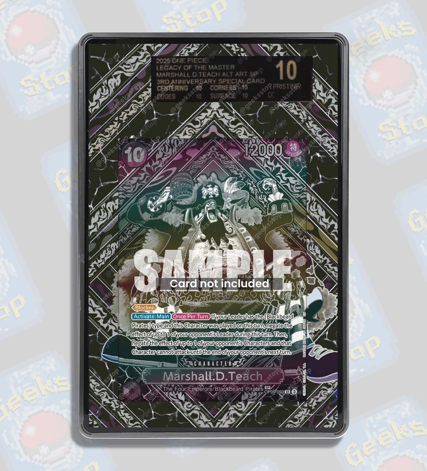 Marshall D. Teach SP Silver PSA TAG Beckett | Extended Art Display Case for Graded One Piece Card