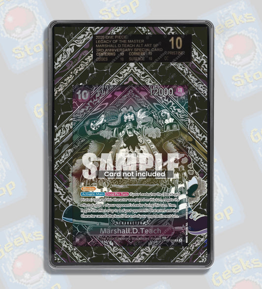 Marshall D. Teach SP Silver PSA TAG Beckett | Extended Art Display Case for Graded One Piece Card