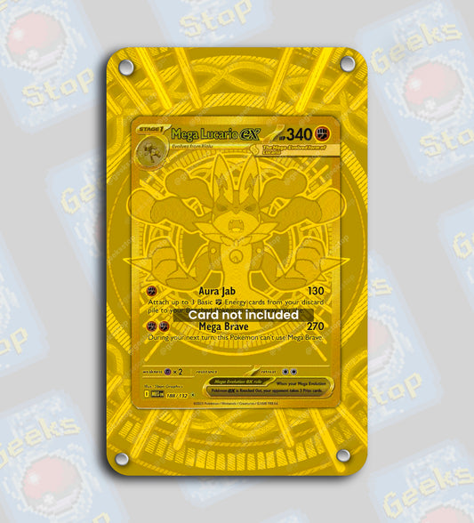 Mega Lucario ex Gold Hyper Rare | Extended Art Display Case for Pokemon Card