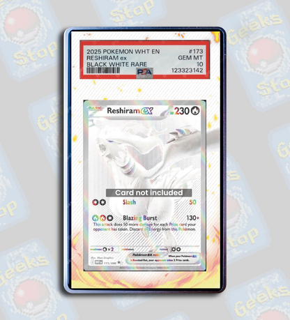 Reshiram ex BWR PSA TAG Beckett | Extended Art Display Case for Graded Pokemon Card
