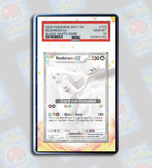 Reshiram ex BWR PSA TAG Beckett | Extended Art Display Case for Graded Pokemon Card