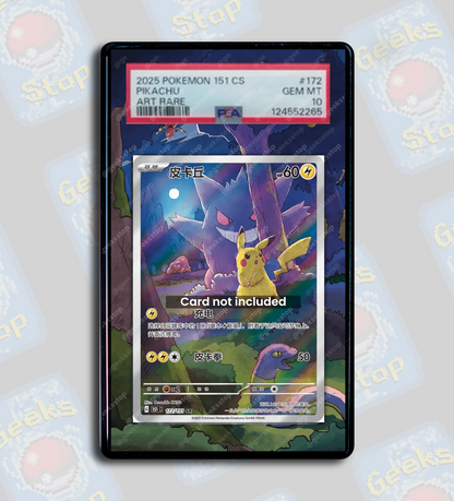 Pikachu Gengar 151 Chinese AR PSA TAG Beckett | Extended Art Display Case for Pokemon Card