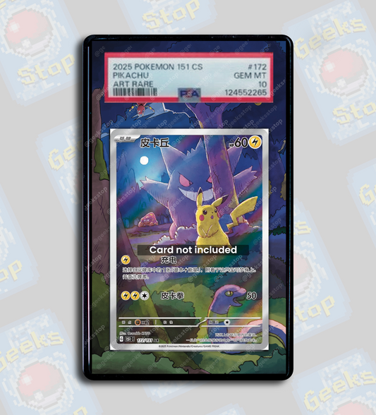 Pikachu Gengar 151 Chinese AR PSA TAG Beckett | Extended Art Display Case for Pokemon Card