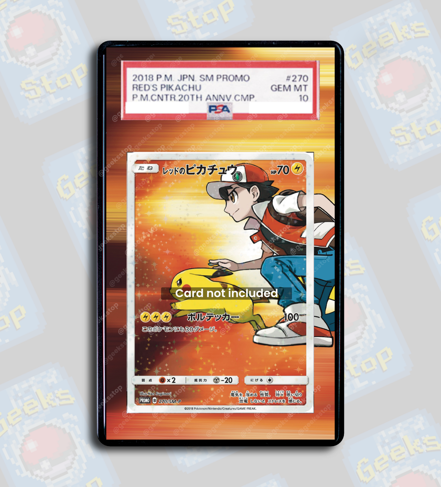 Red's Pikachu Promo PSA TAG Beckett | Display Case Extended Art for Pokemon Card