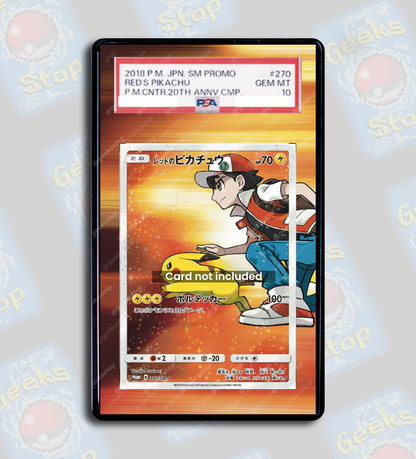 Red's Pikachu Promo PSA TAG Beckett | Display Case Extended Art for Pokemon Card