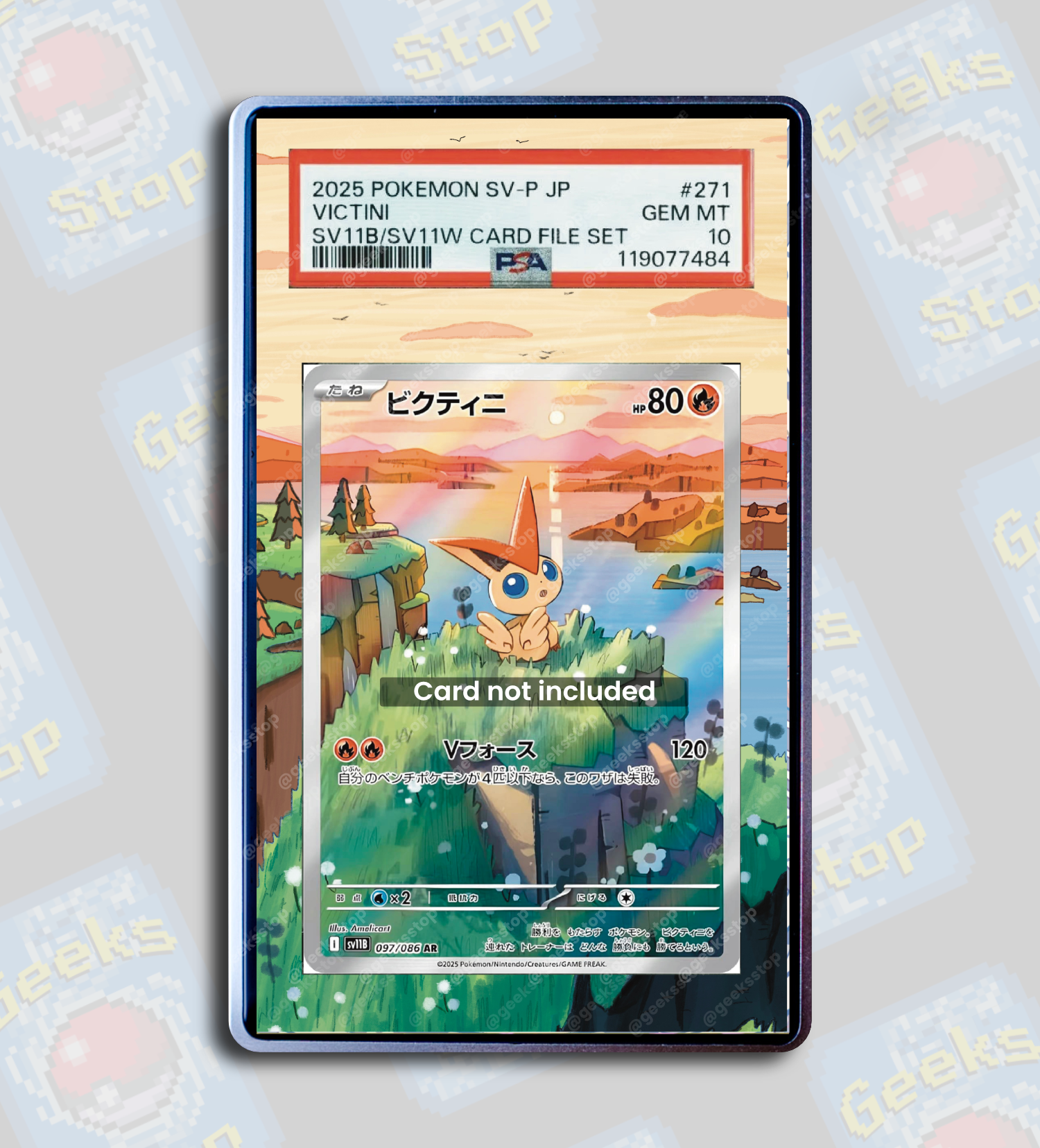 Victini Promo PSA TAG Beckett | Extended Art Display Case for Graded Pokemon Card