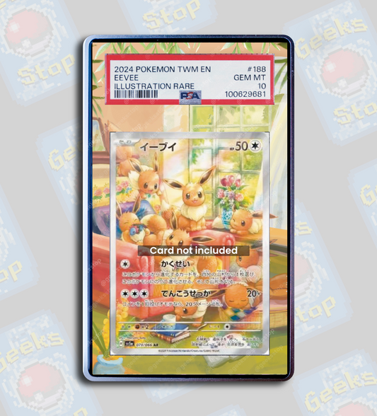 Eevee AR PSA TAG Beckett | Extended Art Display Case for Pokémon TCG