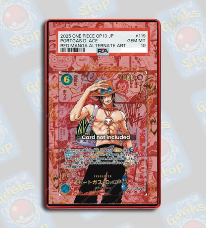 Ace Red Manga OP13 PSA TAG Beckett | Extended Art Display Case for One Piece Card