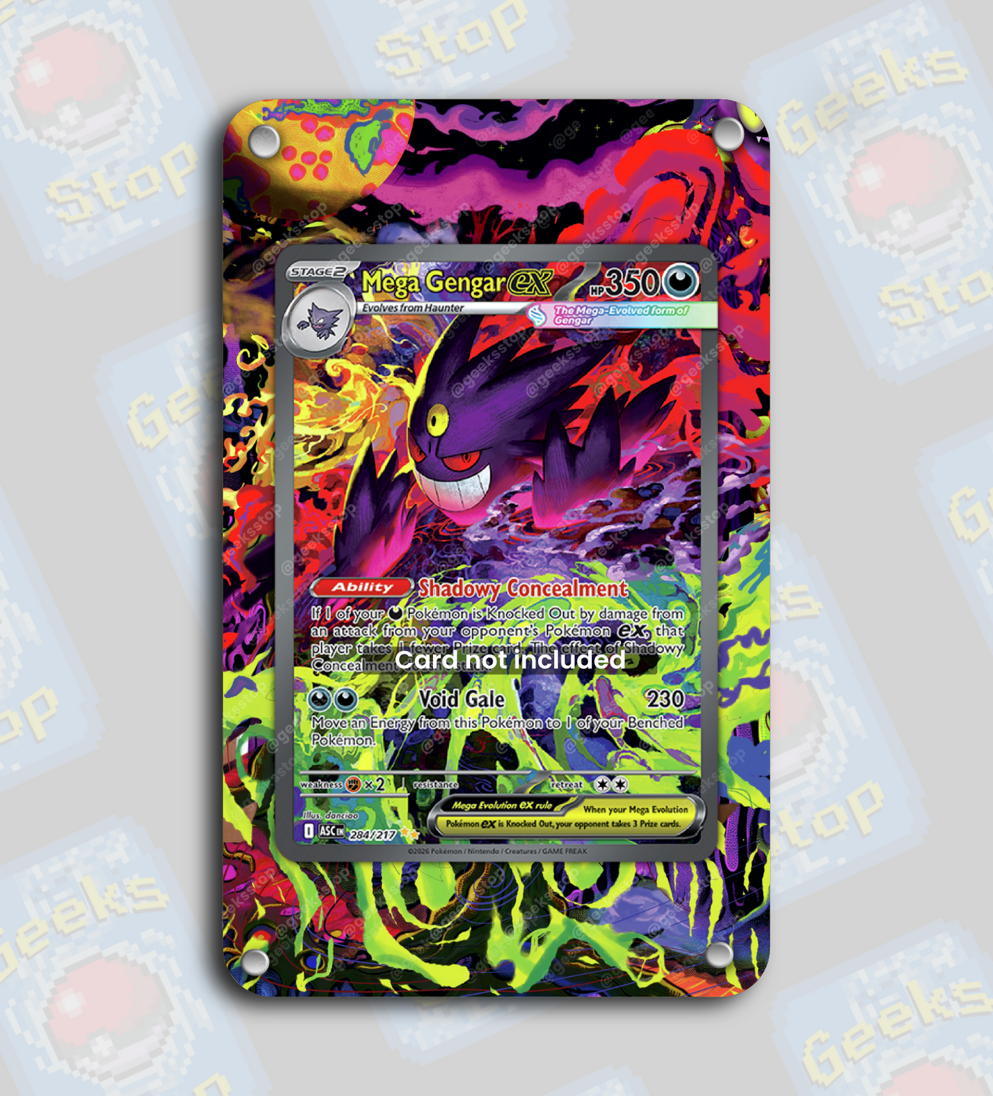 Mega Gengar ex SAR | Extended Art Display Case for Pokemon Card GeeksStop Mega Gengar ex SAR | Extended Art Display Case for Pokemon Card GeeksStop