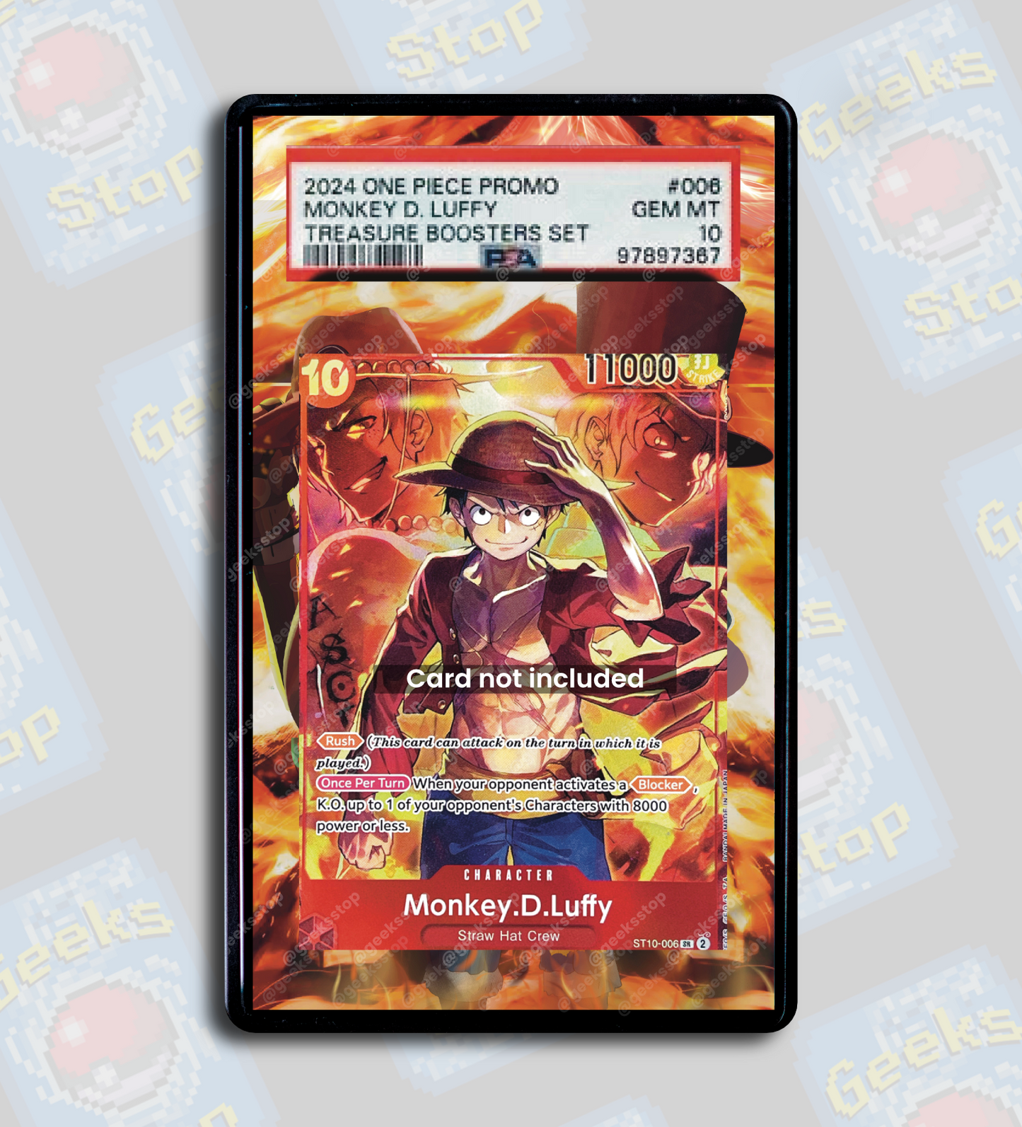 Luffy Treasure Booster Promo PSA TAG Beckett | One Piece Extended Art Display Case