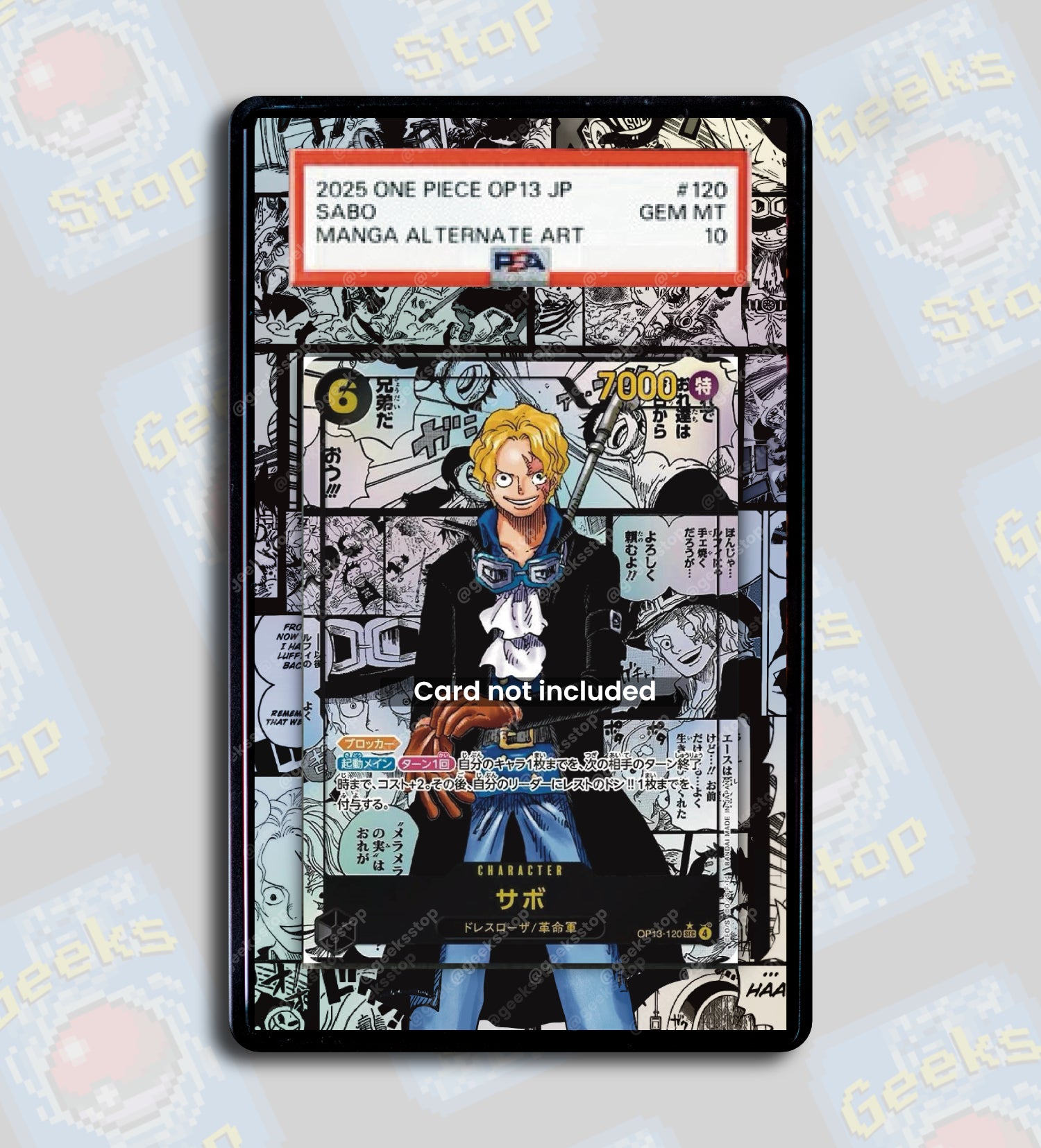 Sabo Manga OP13 PSA TAG Beckett | Extended Art Display Case for