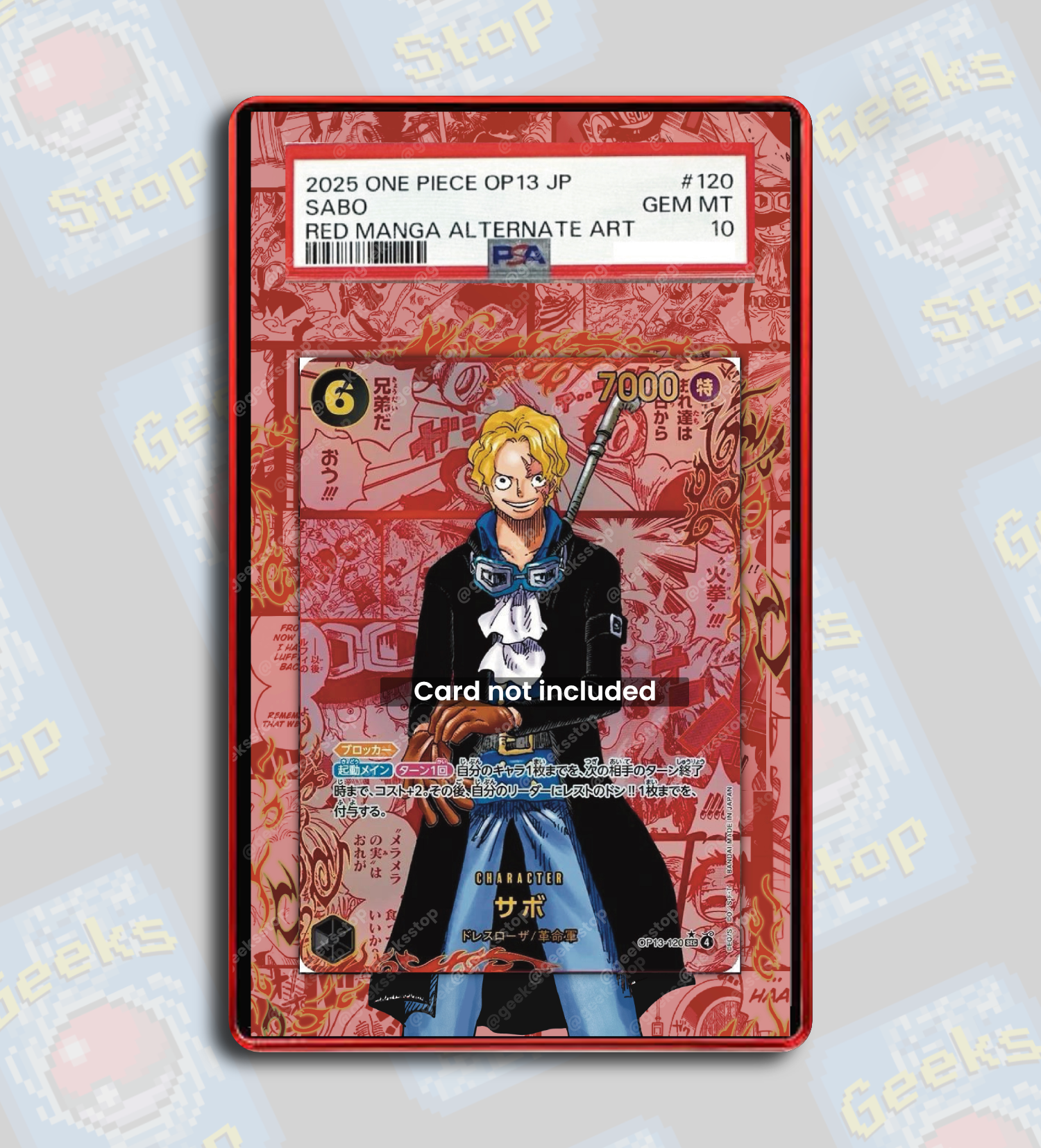 Sabo Red Manga OP13 PSA TAG Beckett | Extended Art Display Case for One Piece Card