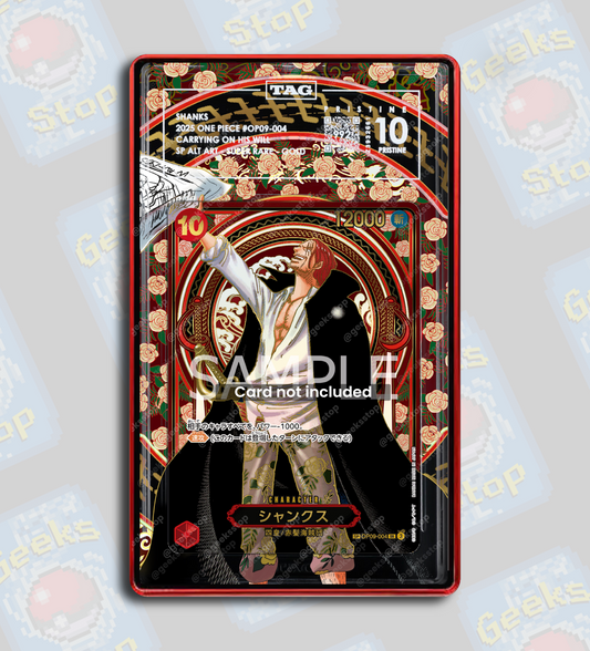 Shanks SP OP13 Gold PSA TAG Beckett | Extended Art Display Case for Graded One Piece Card
