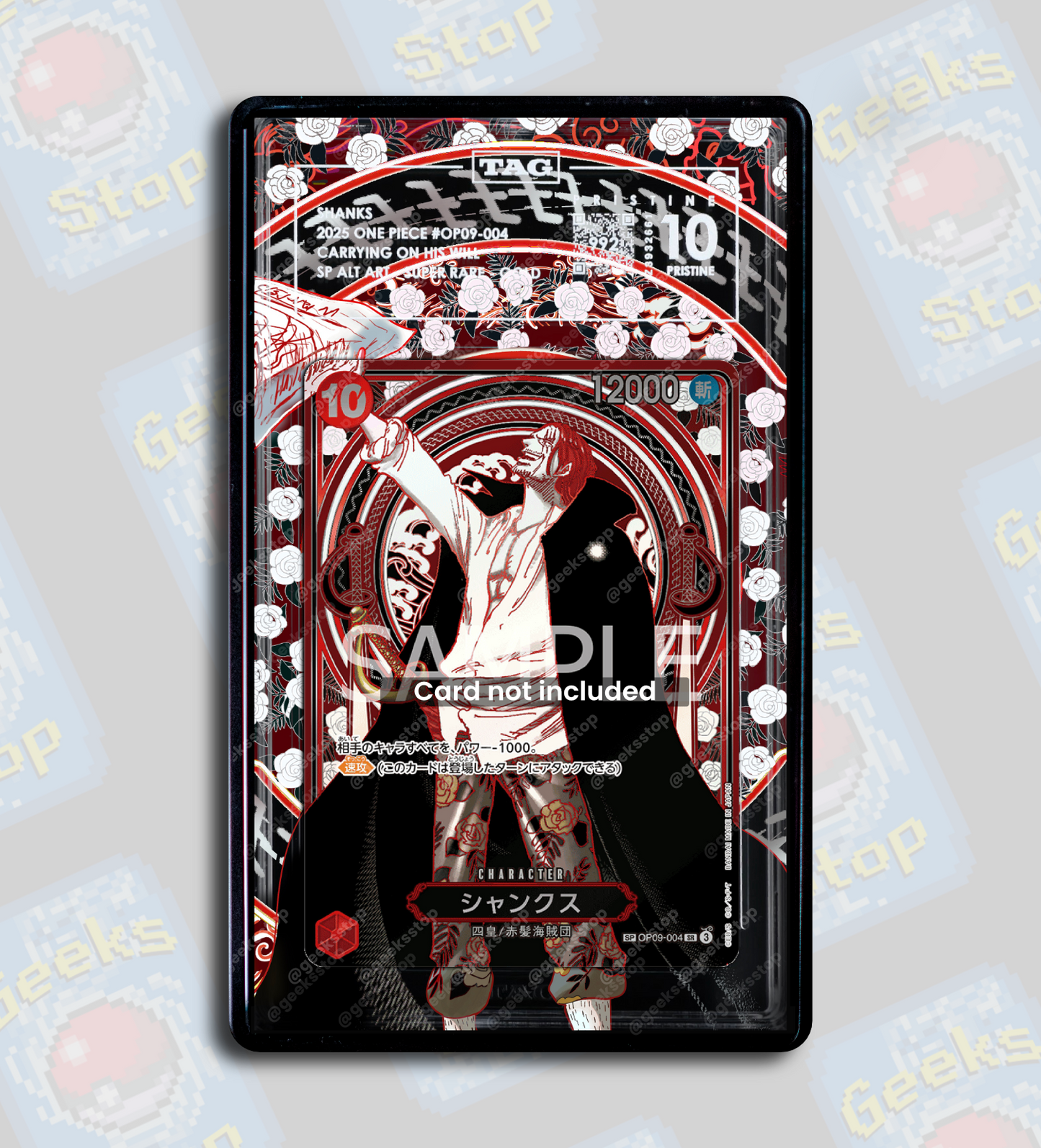Shanks SP OP13 Silver PSA TAG Beckett | Extended Art Display Case for Graded One Piece Card