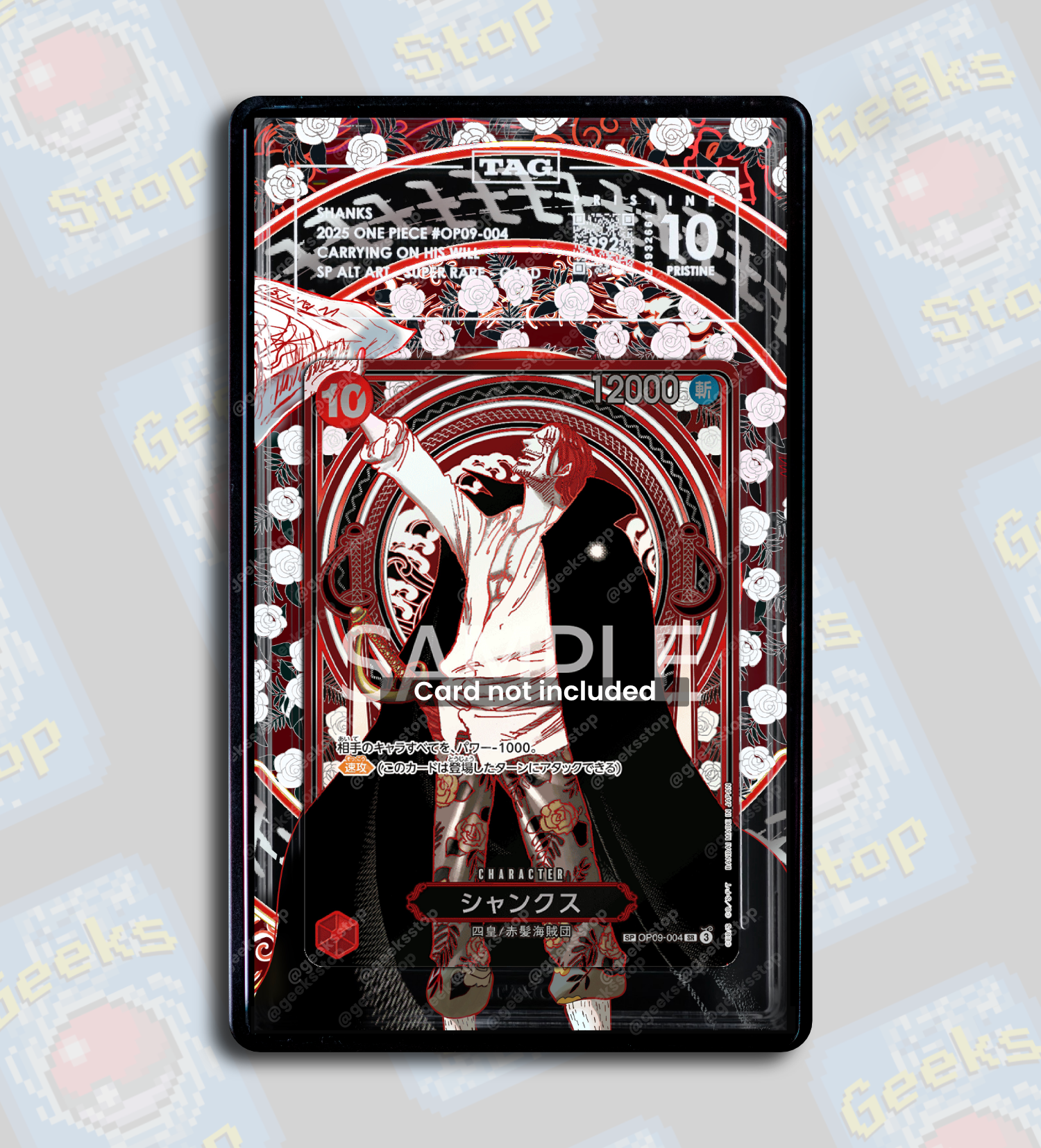 Shanks SP OP13 Silver PSA TAG Beckett | Extended Art Display Case for Graded One Piece Card