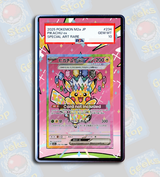 Pikachu ex SAR 277 PSA TAG Beckett | Extended Art Display Case for Graded Pokemon Card