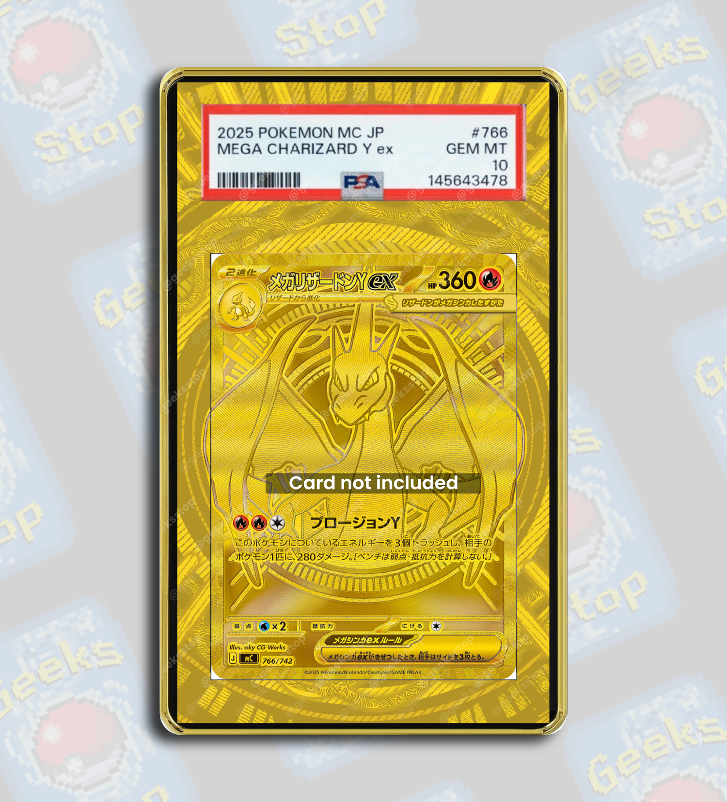 Mega Charizard Y ex PSA TAG Beckett | Extended Art Display Case for Graded Pokemon Card