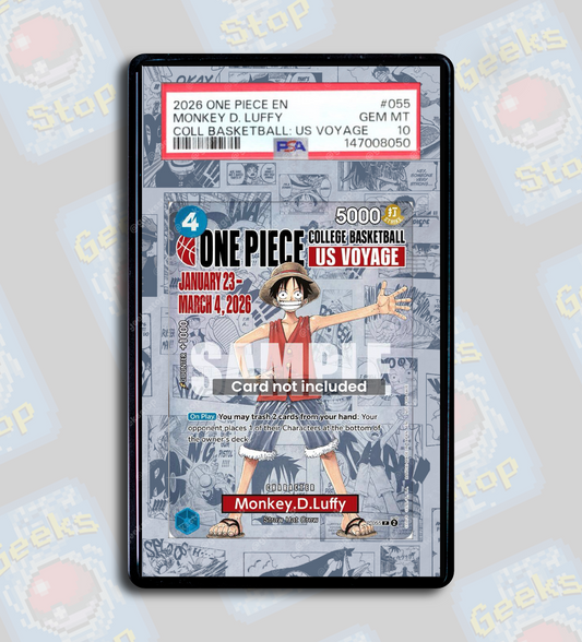 Luffy US Voyage Promo PSA TAG Beckett | One Piece Extended Art Display Case