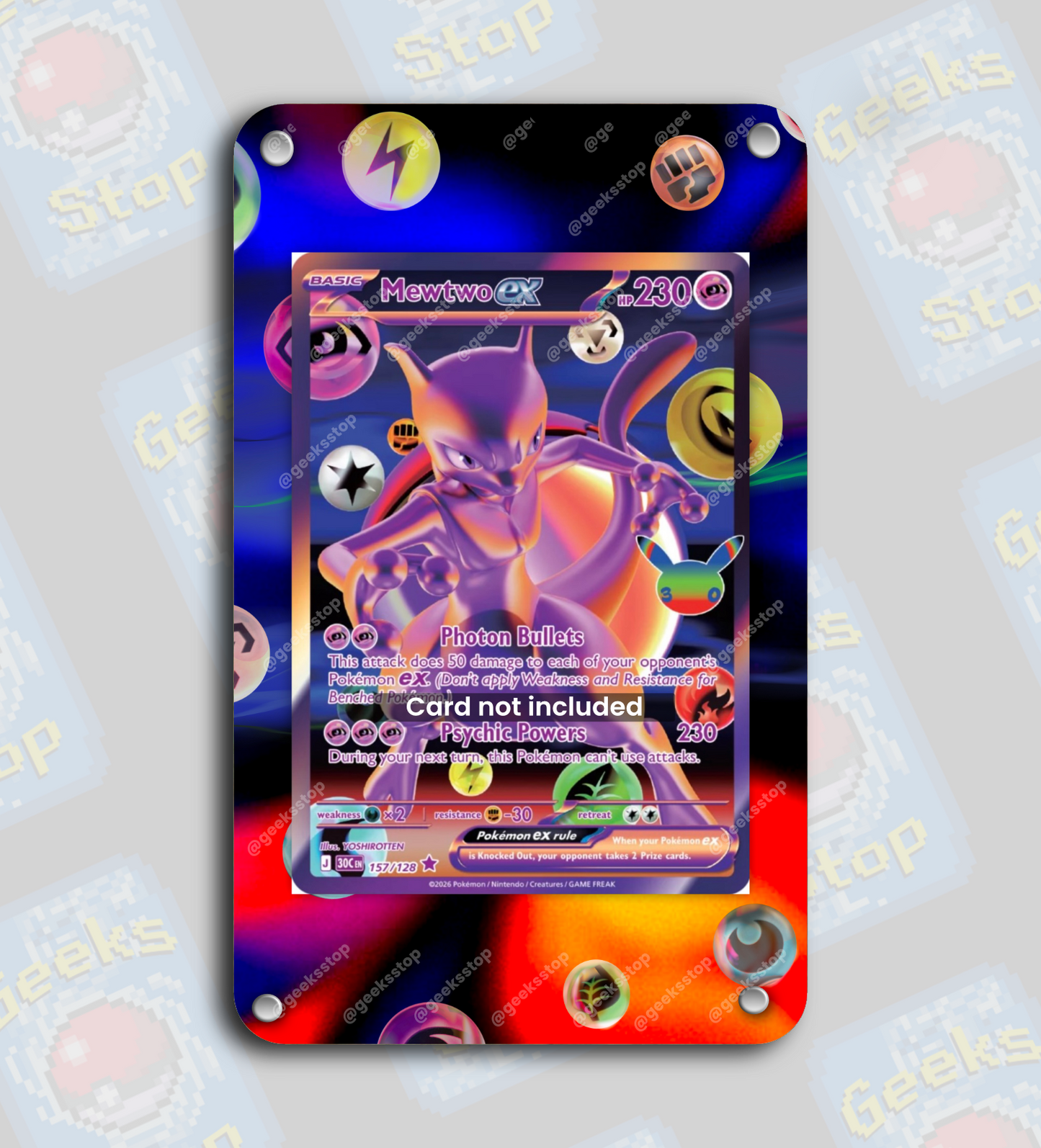 Mewtwo ex 30th Celebration | Extended Art Display Case for Pokemon Card