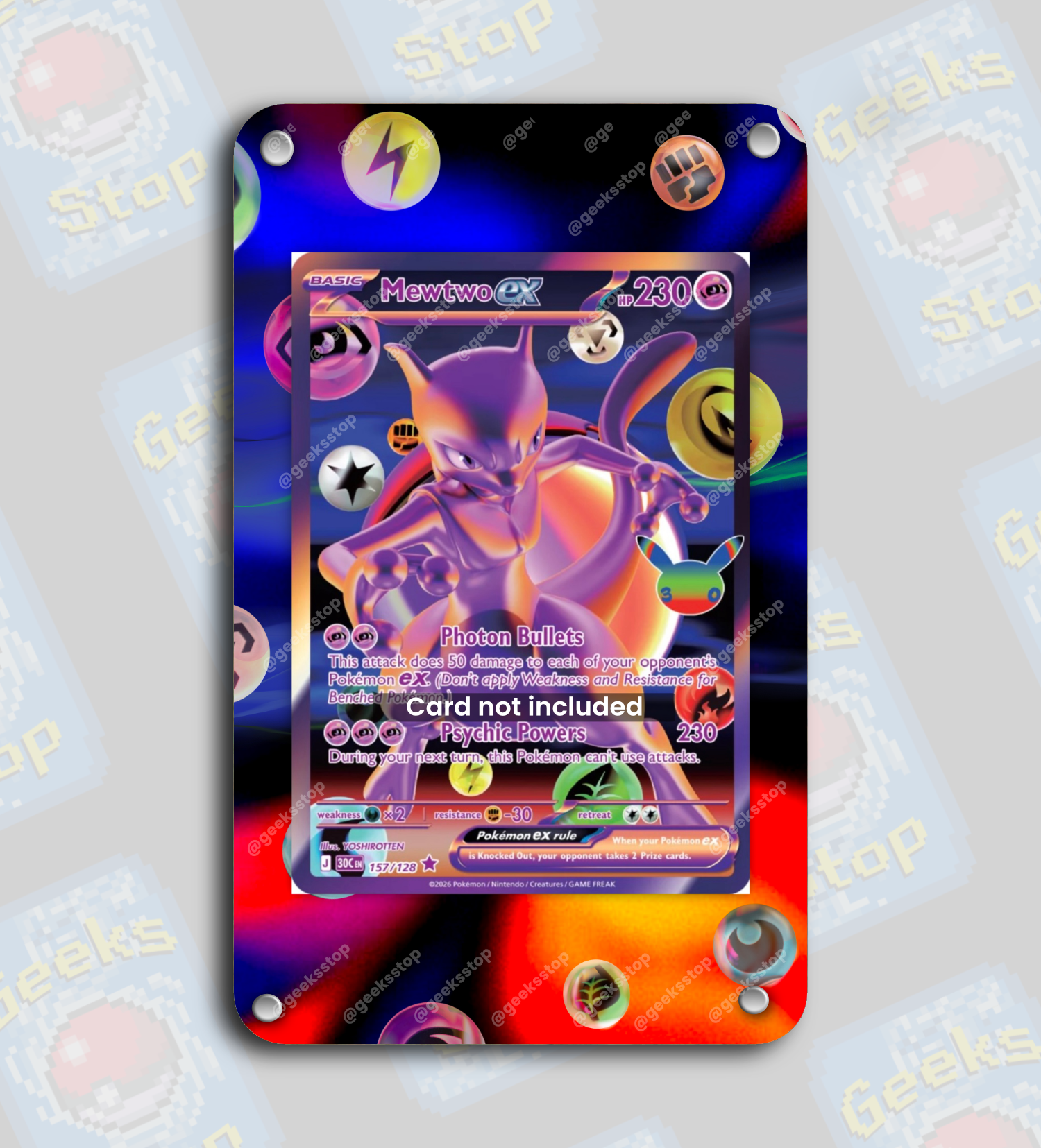 Mewtwo ex 30th Celebration | Extended Art Display Case for Pokemon Card
