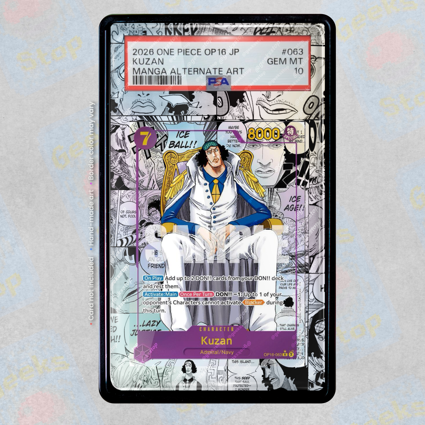 Kuzan Manga OP16 PSA TAG Beckett | Extended Art Display Case for One Piece Card
