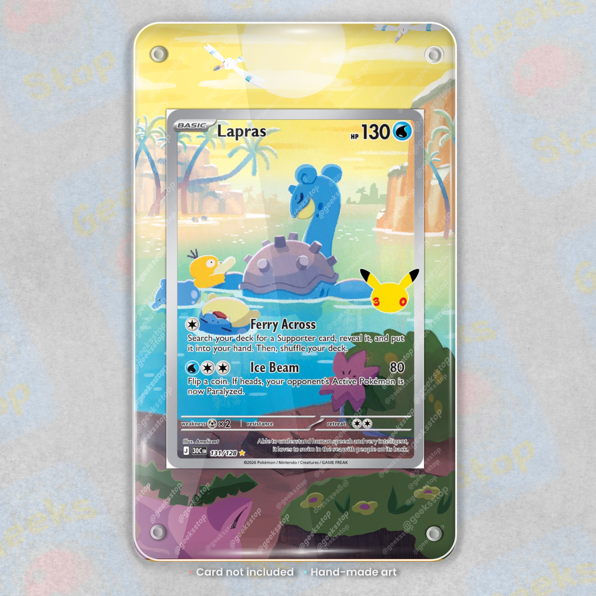 Lapras Illustration Rare 30th Celebration Extended Art Display Case for Pokemon