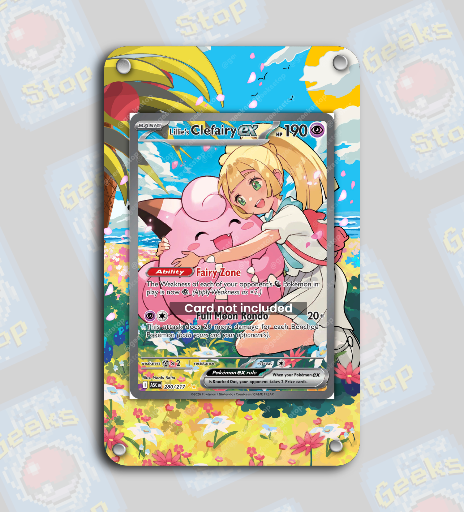 Lillie's Clefairy ex SAR #280 | Extended Art Display Case for Pokemon Card