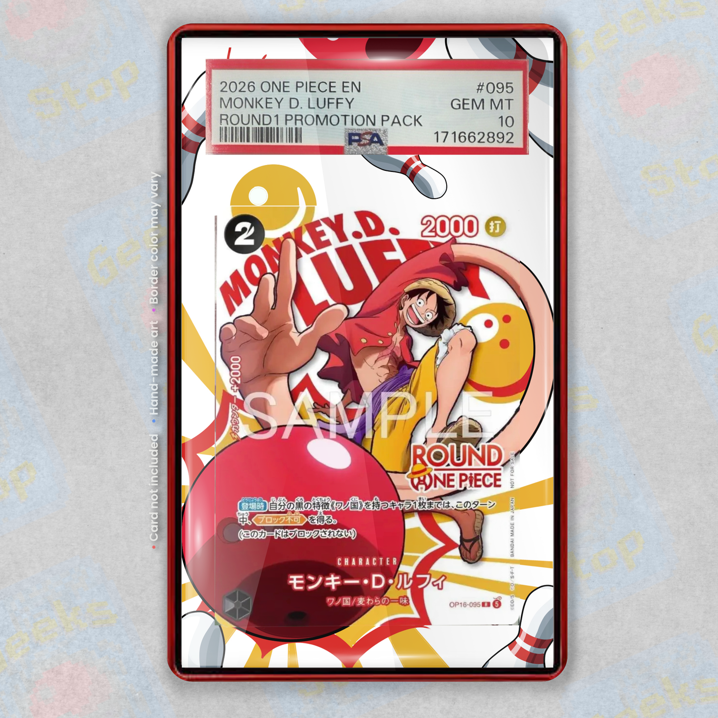 Luffy Round 1 Promo PSA TAG Beckett | One Piece Extended Art Display Case