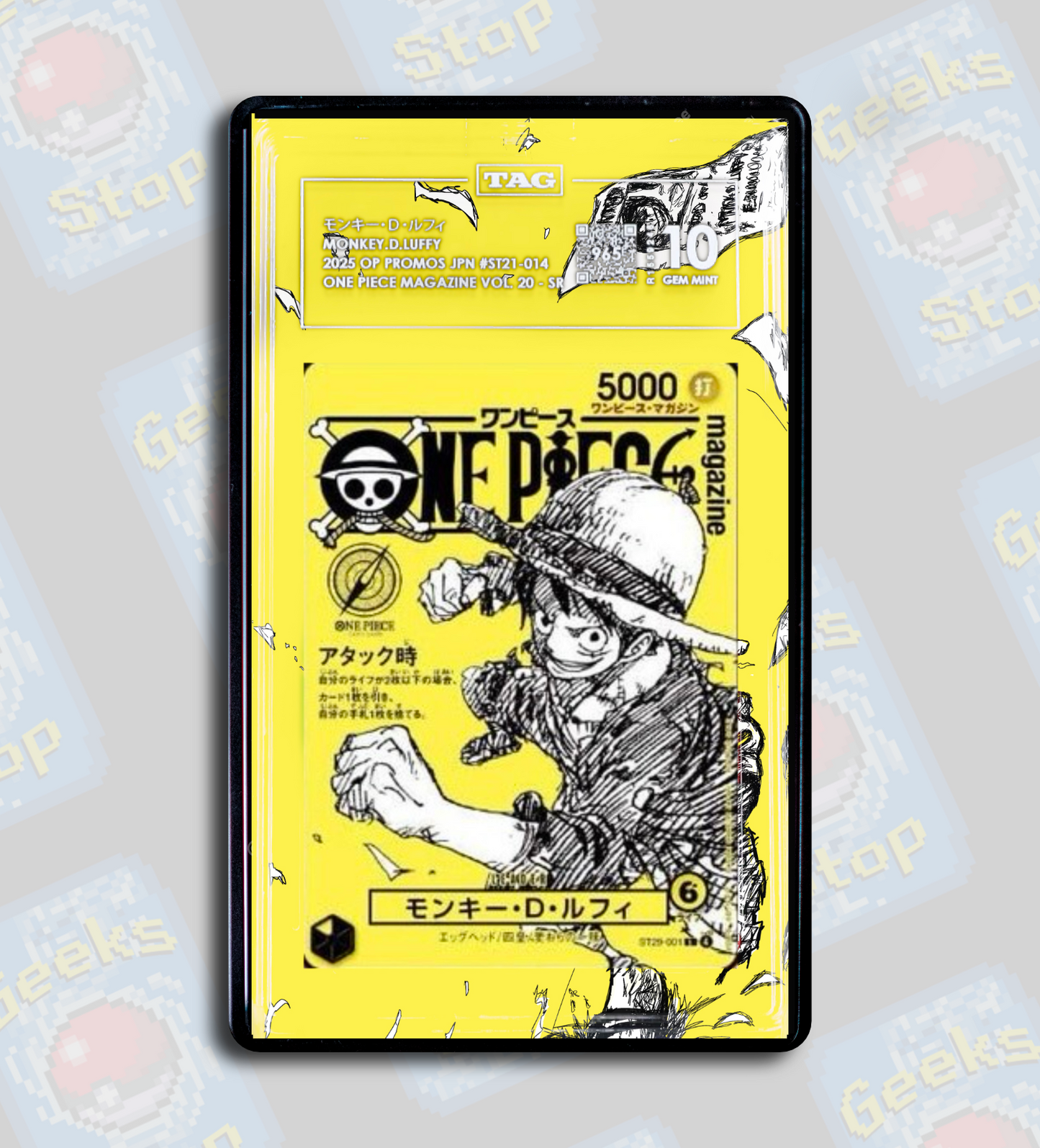 Luffy Vol. 21 Magazine Promo PSA TAG Beckett | One Piece Extended Art Display Case