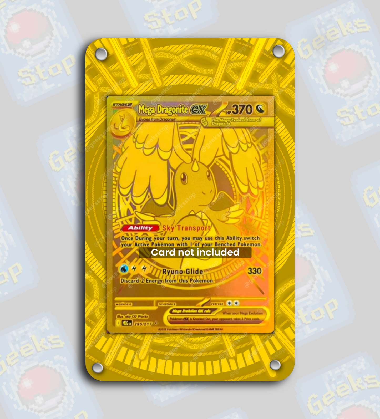 Mega Dragonite ex Gold Hyper Rare | Extended Art Display Case for Poke GeeksStop Mega Dragonite ex Gold Hyper Rare | Extended Art Display Case for Poke GeeksStop