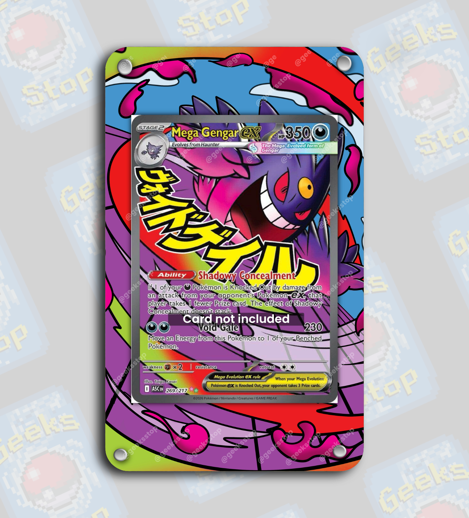 Mega Gengar ex Attack Rare #269 | Extended Art Display Case for Pokemon Card