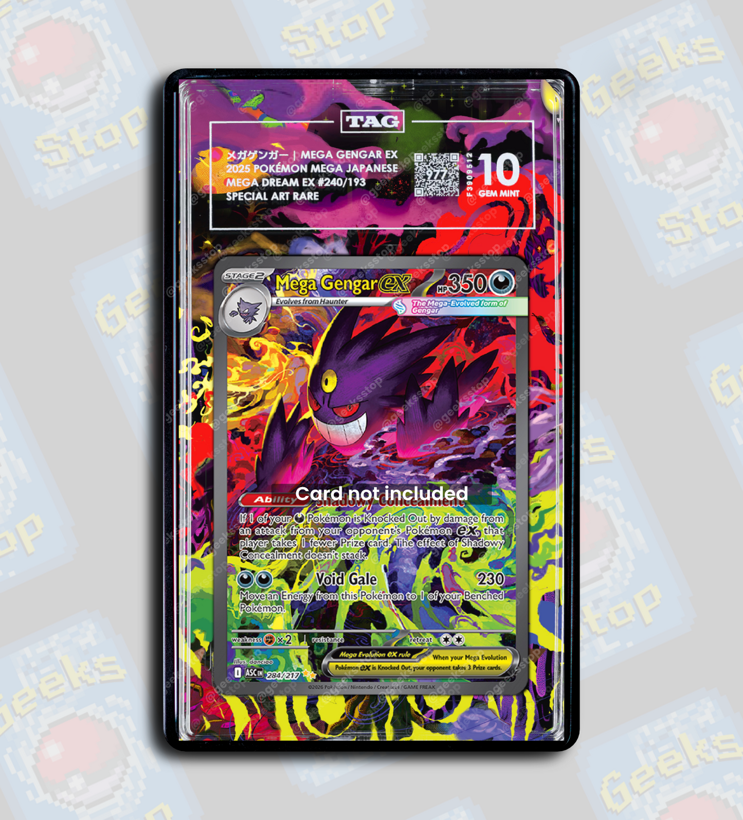 Mega Gengar ex SAR PSA TAG Beckett | Extended Art Display Case for Gra GeeksStop Mega Gengar ex SAR PSA TAG Beckett | Extended Art Display Case for Gra GeeksStop